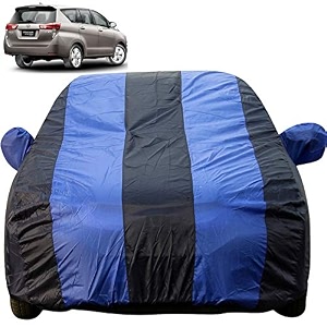 innova crysta dustproof car cover with mirror pockets royal blue stripes taffeta polystertriple stitched compatible with toyota innova crysta car cover 2016 to 2024 car accessories