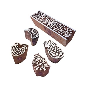 innovative designs fruit and border wooden block stamps set of 5