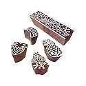 Innovative Designs Fruit and Border Wooden Block Stamps (Set of 5)