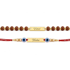 innovative gifts personalised rakhi for couple - exquisite rakshabandhan gift  stylish and trendy rakhi for bhai amp bhabhi