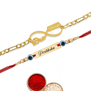 innovative gifts personalised rakhi for couple - exquisite rakshabandhan gift  stylish and trendy rakhi for bhai amp bhabhi