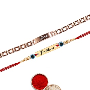 innovative gifts personalised rakhi for couple - exquisite rakshabandhan gift  stylish and trendy rakhi for bhai amp bhabhi