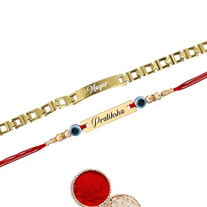 innovative gifts personalised rakhi for couple - exquisite rakshabandhan gift  stylish and trendy rakhi for bhai amp bhabhi
