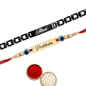 innovative gifts personalised rakhi for couple - exquisite rakshabandhan gift  stylish and trendy rakhi for bhai amp bhabhi