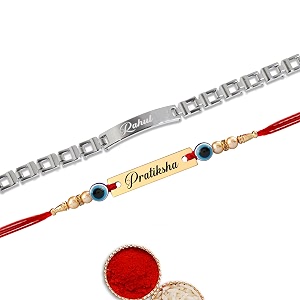 innovative gifts personalised rakhi for couple - exquisite rakshabandhan gift  stylish and trendy rakhi for bhai amp bhabhi