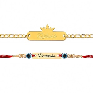 innovative gifts personalised rakhi for couple - exquisite rakshabandhan gift  stylish and trendy rakhi for bhai amp bhabhi