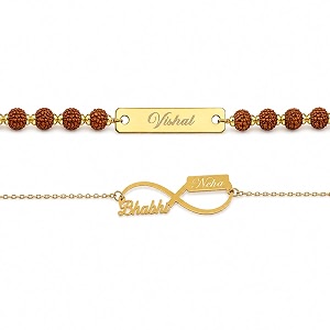 innovative gifts personalised rakhi for couple - exquisite rakshabandhan gift  stylish and trendy rakhi for bhai amp bhabhi