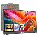 InnoView 15.6'' Portable Monitor for Laptop FHD 1080P USB-C Travel Monitors Built-in 90° Adjustable Stand Without Bag, HDR IPS Portable Laptop Monitor for MacBook PC Phone Xbox PS4/5 Switch