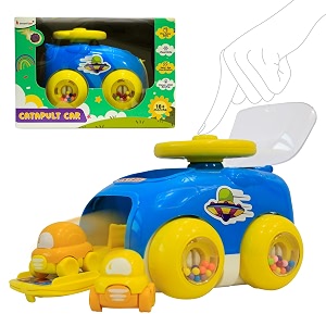 catapult car toys for kids 2 years  push friction baby car with rattle sound wheel amp press button steering wheel to launch two mini kids cars  bpa-free  baby gift set-made in indiablue