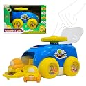 Catapult Car Toys for Kids 2 Years | Push Friction Baby Car with Rattle Sound Wheel &amp; Press Button Steering Wheel to Launch Two Mini Kids Cars | BPA-Free | Baby Gift Set-Made in India(Blue)