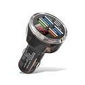65W 5-Port Car Charger | 4 USB + 1 Type-C Fast Charging Adapter with PD 30W &amp; QC 3.0 | Transparent Case &amp; LED Indicator | Compatible with iPhone 15/14/13/12/11 Pro Max, Galaxy S23, Pixel