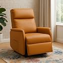 INNOWIN Shark Recliner Sofa 1 Seater Motorized | Recliner Chair with Luxuriously Padded Body and Premium Comfort | Rexine Fabric | 1 Years Warranty | Tan Brown