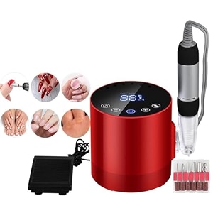 inog 35000rpm professional nail drill machine with 6 metal grinding heads touch screen electric nail sander nails drill for gel nail accessories and tools multicolour