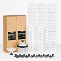 InoKraft Disposable Paint Cup System, 6 oz 50 Liners, Hard Cup &amp; Plugs