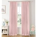 INOVADAY 100% Black Out Curtain 63 Inch Long Blackout Curtains for Bedroom