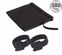 Inovera Cable Organizer Hook & Loop Tape - Wire/Cord Holder Management Strap Nylon Hook & Loop Cable Tie (Black Pack of 500)