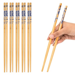 inovera label 5 pairs natural bamboo reusable chopsticks for sushi noodles fried rice 24 cm brown