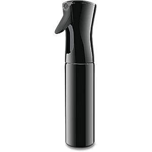 inovera label refillable empty mist water spray bottle for taming hair in morning hairstyling plants pets black 300ml
