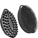 INOVERA (LABEL) Silicone Bathing Scrubber - Exfoliating Cleaning Bath Brush – Soft Body Wash Shower Brushes (Black)