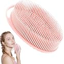 INOVERA (LABEL) Silicone Bathing Scrubber - Exfoliating Cleaning Bath Brush – Soft Body Wash Shower Brushes (Rose Gold)