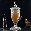 1.8 Litre Prime Footed Transparent Glass Juice Dispenser with Tap | Compact Luxury Beverage Dispenser for Water, Juice, Cocktails, Liquor