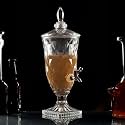 1.8 Litre Modern Footed Transparent Glass Juice Dispenser with Tap | Compact Luxury Beverage Dispenser for Water, Juice, Cocktails, Liquor