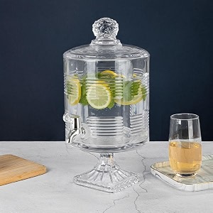 45 litre fringed glass beverage dispenser