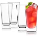 INOVIQUE European Plaza Water Glasses Lead Free Tall Drinking Glasses for Coctail Parties (Set of 4, 300 ML)