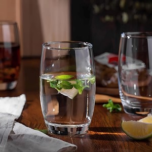 barrel water glass tumbler set of 6 390ml