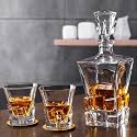 INOVIQUE Iceburg Crystal Liquor Decanter Bottle (850ML) with Matching Whiskey Glasses (300ML) | Set of 7 PCs | Decanter for Whiskey, Wine, Bourbon and More