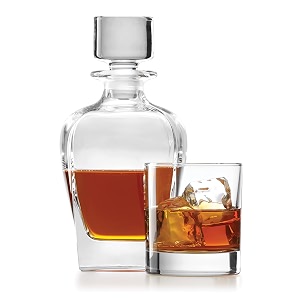 inovique magnum crystal liquor decanter bottle 800ml with matching whiskey glasses 300ml  set of 7 pcs  decanter for whiskey wine bourbon and more