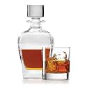 INOVIQUE Magnum Crystal Liquor Decanter Bottle (800ML) with Matching Whiskey Glasses (300ML) | Set of 7 PCs | Decanter for Whiskey, Wine, Bourbon and More