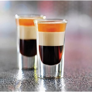 inovique premium heavy base curved top shot glasses set for tequila vodka wine and more  45ml  set of 8