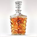 Solitaire Crystal Liquor Decanter Bottle | 850ML | Set of 1 PC | Decanter for Whiskey, Wine, Bourbon and More