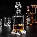 INOVIQUE Twisted Crystal Liquor Decanter Bottle | 850ML | Set of 1 PC | Decanter for Whiskey, Wine, Bourbon and More