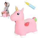 INPANY Unicorn Bouncy Horse Toys, 2-5 Kids Inflatable Unicorn, Bouncy Pals
