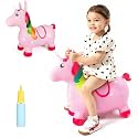 INPANY Unicorn Bouncy Horse Toys, Inflatable Unicorn for 2-5 Kids, Gift Toy