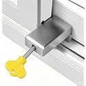 Inralimot Sliding Window Locks with Keys (1 Set), 0.66-1.65 Inch Adjustable Child Safety Locks for Vertical and Horizontal Windows, Stainless Steel Security Lock for Patio Doors, No Tools Needed