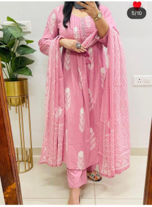 INRALIYA Printed Kurta Trouser Pant Dupatta