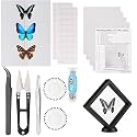 Insect Specimen Tools Kit - EVA Foam Pinning Board, Coordinate Paper, Wings Pressing Paper, Insect Pins &amp; Butterfly Pins, Entomology Kit for Beginners &amp; Hobbyists (PVC Display Case)