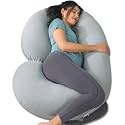 INSEN Cooling Pregnancy Pillow, Maternity Pillow with Soft Tencel Cover,C Shaped for Pregnant Women and Side Sleeping, Dark Gray