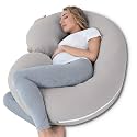 INSEN Cooling Pregnancy Pillow, Maternity Pillow with Tencel Cover,C Shaped for Pregnant and Side Sleeping, Sliver Gray