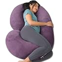 INSEN Pregnancy Pillow,Maternity Body Pillow with Velvet Cover,C Shaped Body Pillow for Sleeping, Purple