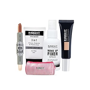 insight cosmetics combo of primer fixer contour stick and concealer foundation