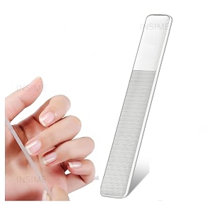 insime nano crystal glass nail filer and buffer  glass nail file with nail shaper for women girls  washable reusable crystal nail filler amp glass nail shiner polisher for professional manicure pedicure