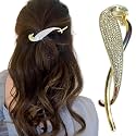 INSIME Rhinestone stone hair clips for women Stylish | Sparkling Big French barrette hair bun clips | Fancy metal hair clips bun accessories Korean banana hair clip for wedding
