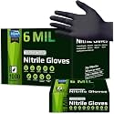 Inspire Black Nitrile Gloves HEAVY DUTY 6 Mil Nitrile Chemical Resistant Medical Cooking Cleaning Disposable Black Gloves