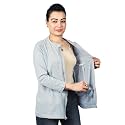Inspired Comforts Women's Mastectomy Recovery Full Sleeves Front Open Zip Up Shirt with Drain Pockets