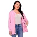 Inspired Comforts Women's Mastectomy Recovery Full Sleeves Front Open Zip Up Shirt with Drain Pockets