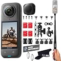 insta360 X4 Motorcycle Bundle- 8K Waterproof 360 Action Camera With 1/2" 48Mp Sensors, 8K 360 Hdr Video, |Includes Motorcycle Bundle, Selfie Stick, Lens Guard And Lens Cap (1Tb), Black
